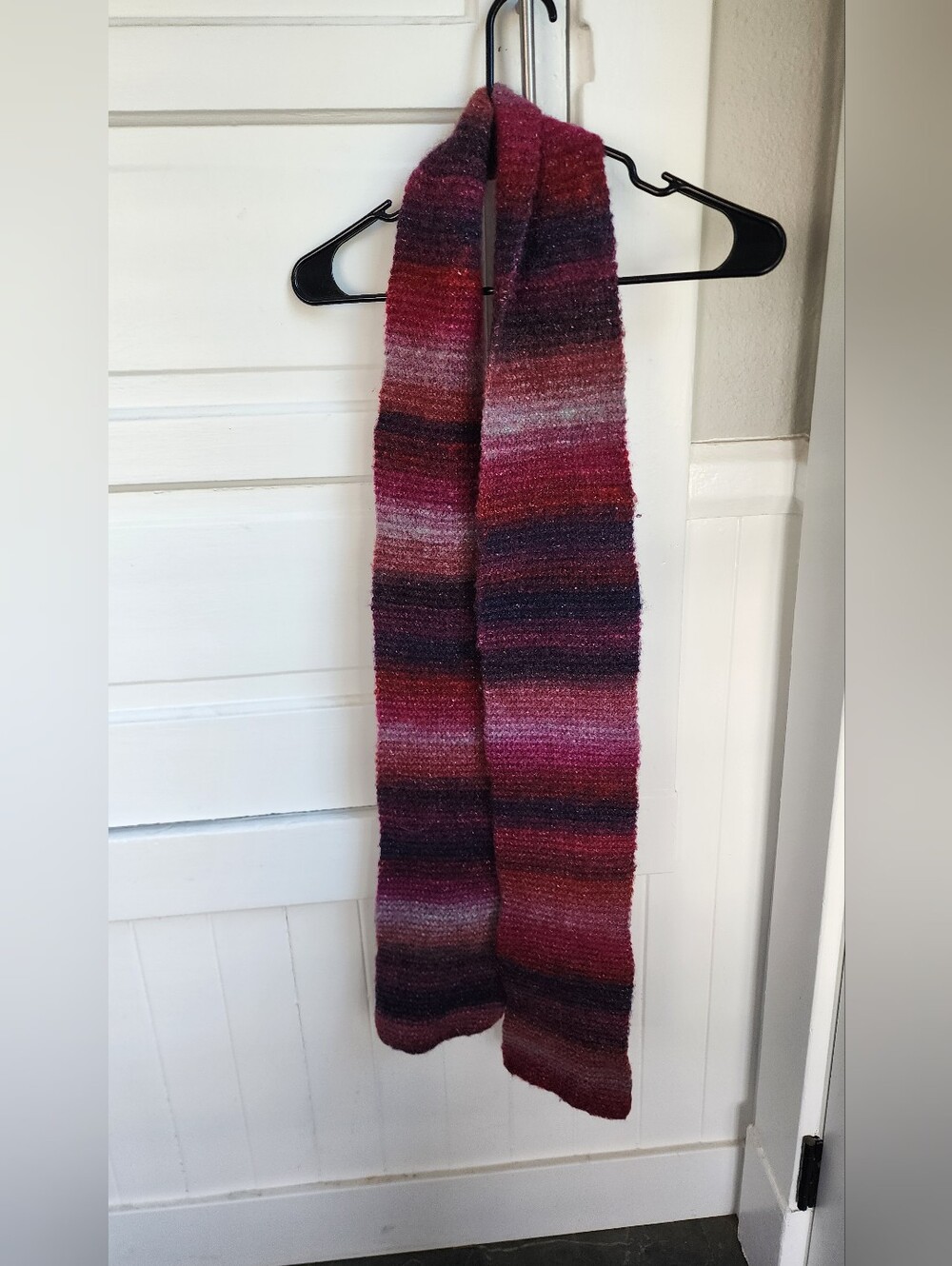 Handmade Pink/Purple Gradient Knit Scarf